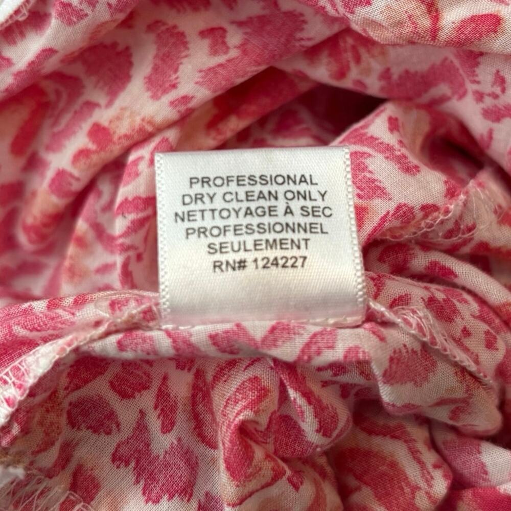 Misa Los Angeles Size M Morrison Dress Pink Animal Floral Tiered Ruffled USA - Picture 8 of 8